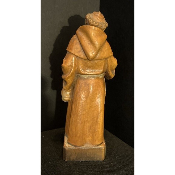 Vintage  Friar Monk Saint Wooden Statue  6” - Picture 4 of 7